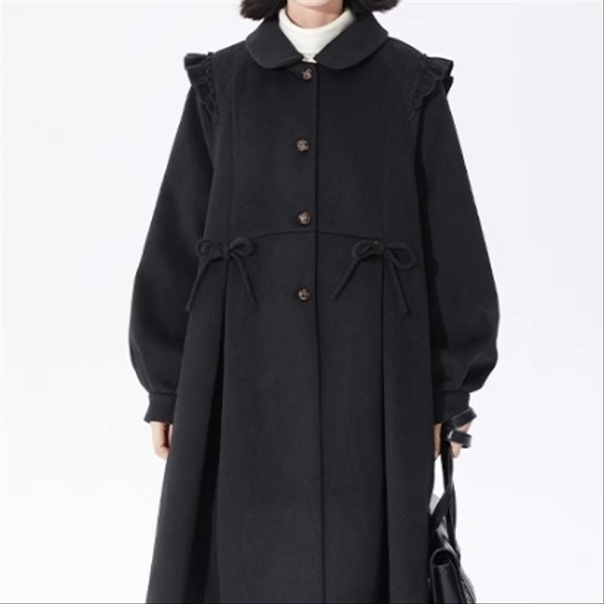 秋冬の暖かい 蝶ネクタイ コート