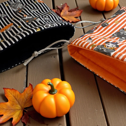 ハロウィンパーティー/巾着ポーチ・巾着袋/ストライプ 8枚目の画像