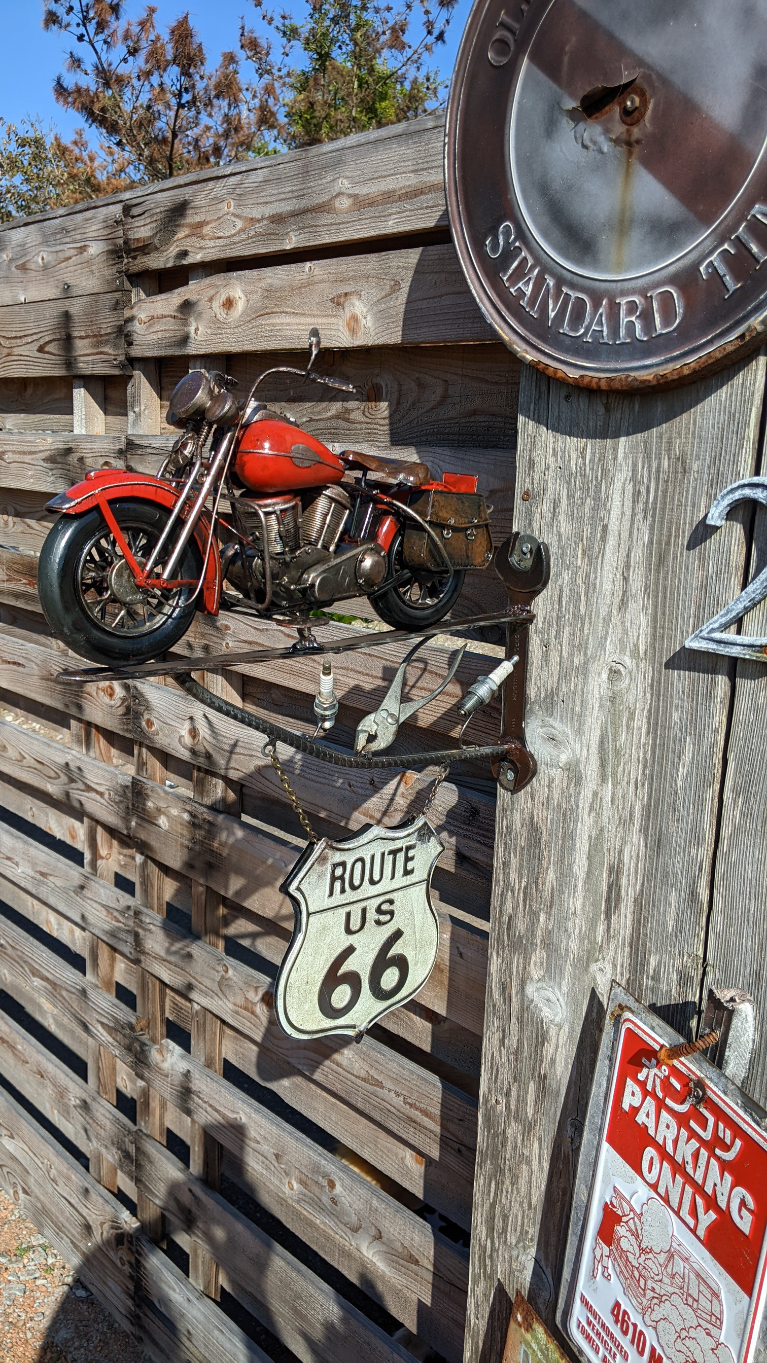 アメリカンバイク バイク屋 壁掛け看板 ルート66 サインボード 店舗 
