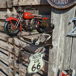 アメリカンバイク バイク屋 壁掛け看板 ルート66 サインボード 店舗 