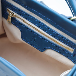 「帆布×革の組み合わせ」大人気！フラットタイプのがま口バッグ 手作りのショルダーバッグ　2WAY 中型鞄 15枚目の画像