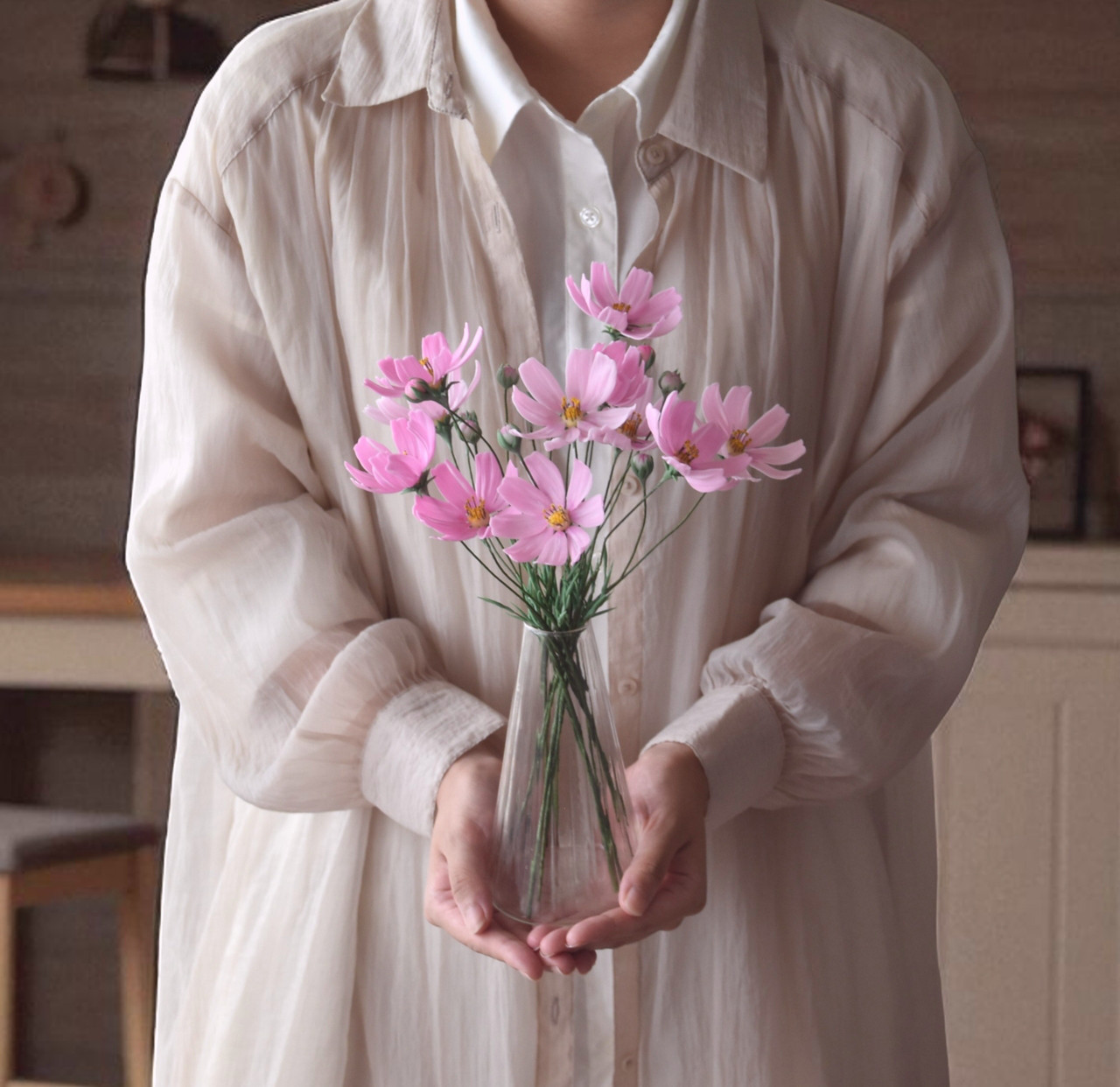 ◆粘土のお花◆　コスモス　ピンク　K1302