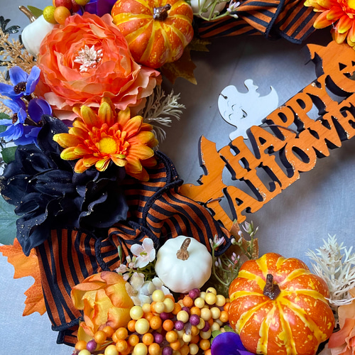 No.wreath-15571/ハロウィンリース25-(13)ハロウィンプレート43cm