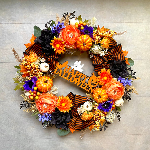No.wreath-15571/ハロウィンリース25-(13)ハロウィンプレート43cm