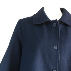 大人のモノトーン 冬のフォーマルにも ステンカラージャケット（コットンツイード／黒色） 12枚目の画像