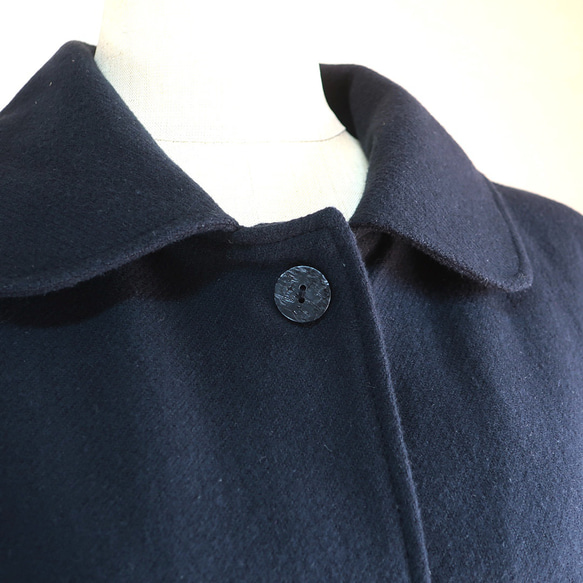 大人のモノトーン 冬のフォーマルにも ステンカラージャケット（コットンツイード／黒色） 13枚目の画像
