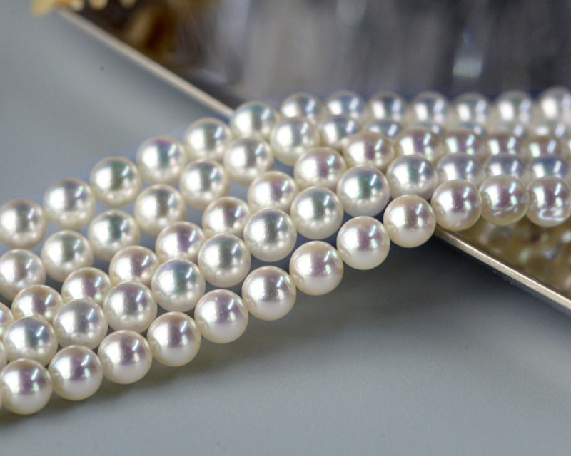 【Lumina】5-5.5mm 無着色ローズ 日本製アコヤ海水真珠ネックレス (18K ゴールド): ロマンチックでエレガント、