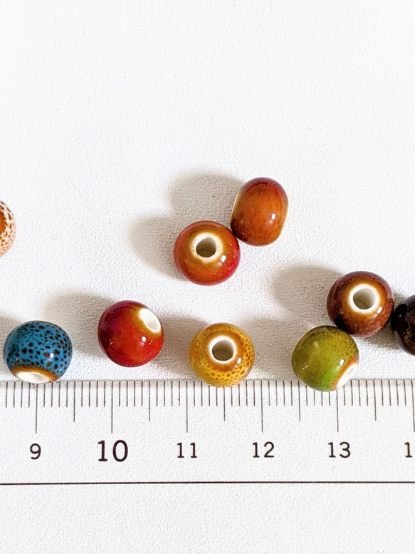 陶器 ビーズ アソート 10個 通し穴 パーツ アクセサリー 8枚目の画像
