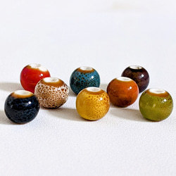 陶器 ビーズ アソート 10個 通し穴 パーツ アクセサリー 2枚目の画像