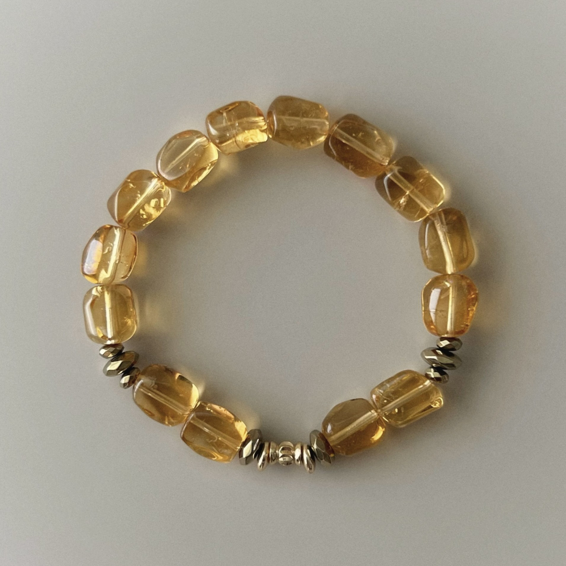 ⊹シトリン・パイライト⊹｜Fortune Sun｜14kgfブレスレット