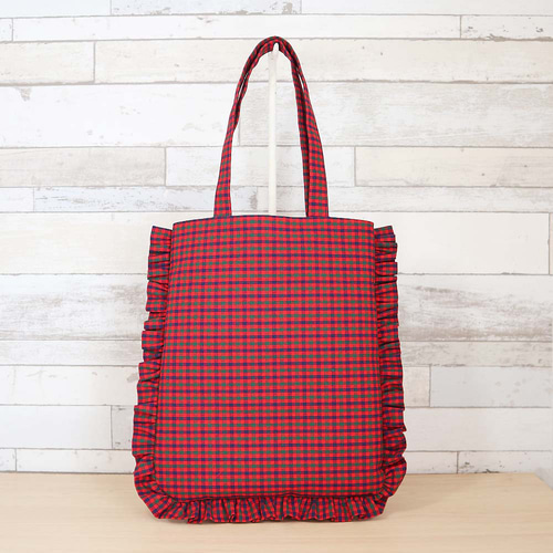 ファミリア チェック トートバック 赤 ファミリア 定番チェック 赤