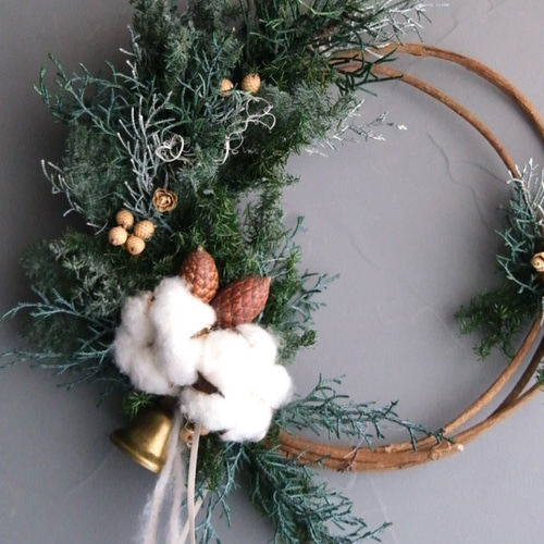 完売御礼》2025 クリスマスコットンフラワーリース/ インテリア/ギフト