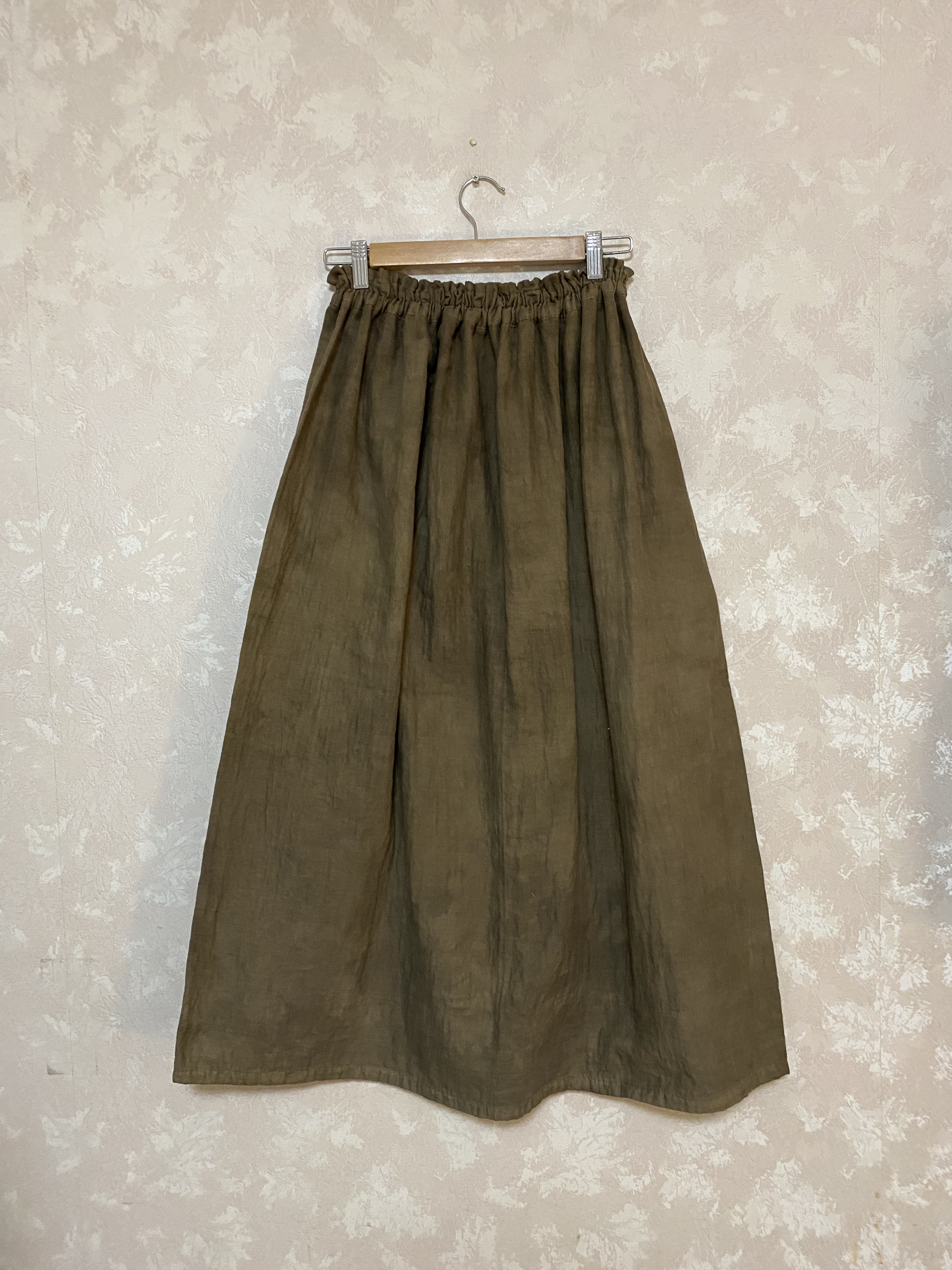 454.ロングスカート、山もも染め　Ｗコットンガーゼ