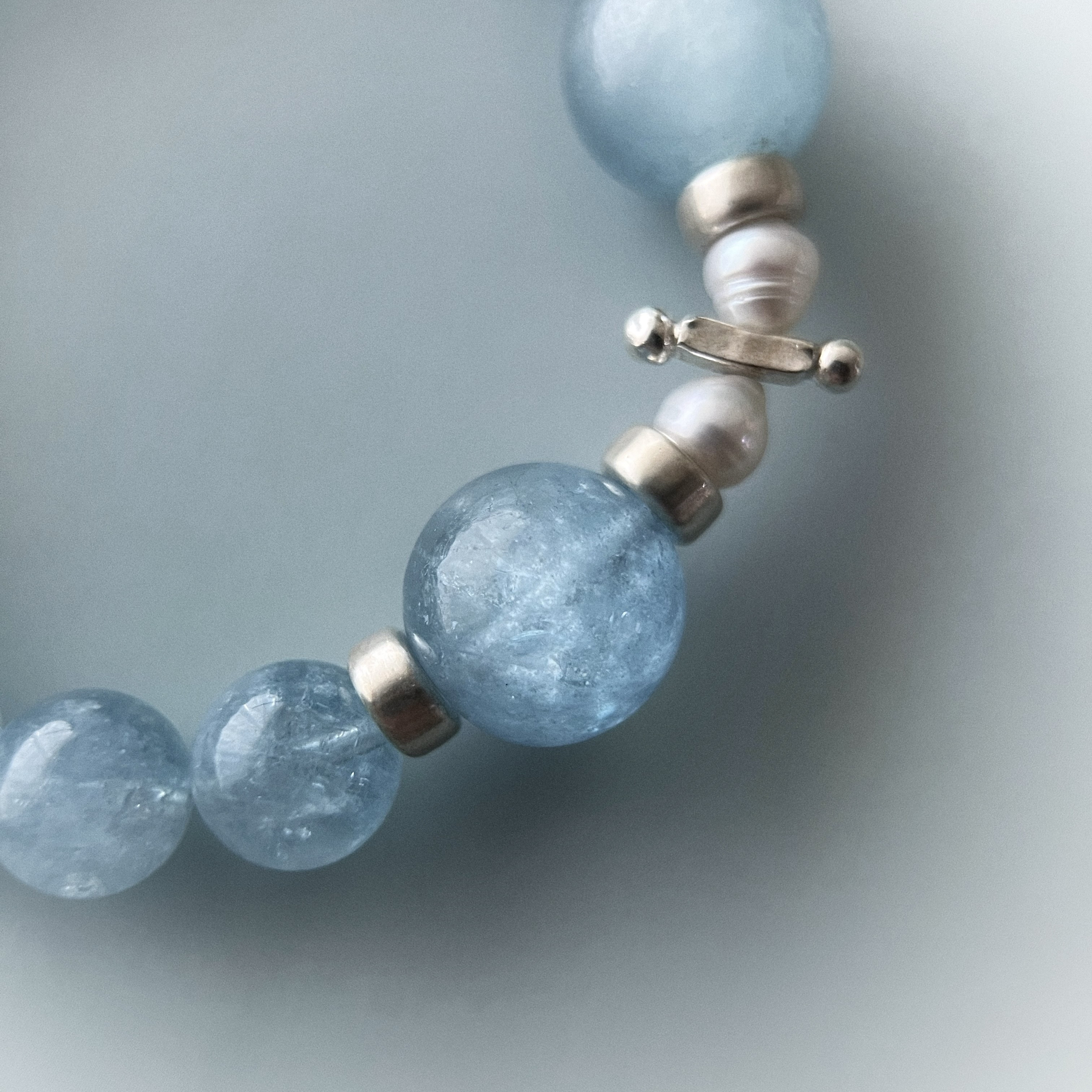 ⊹無処理最高品質⊹スターアクアマリン・マイカインアクアマリン｜Stella Mare｜ブレスレット