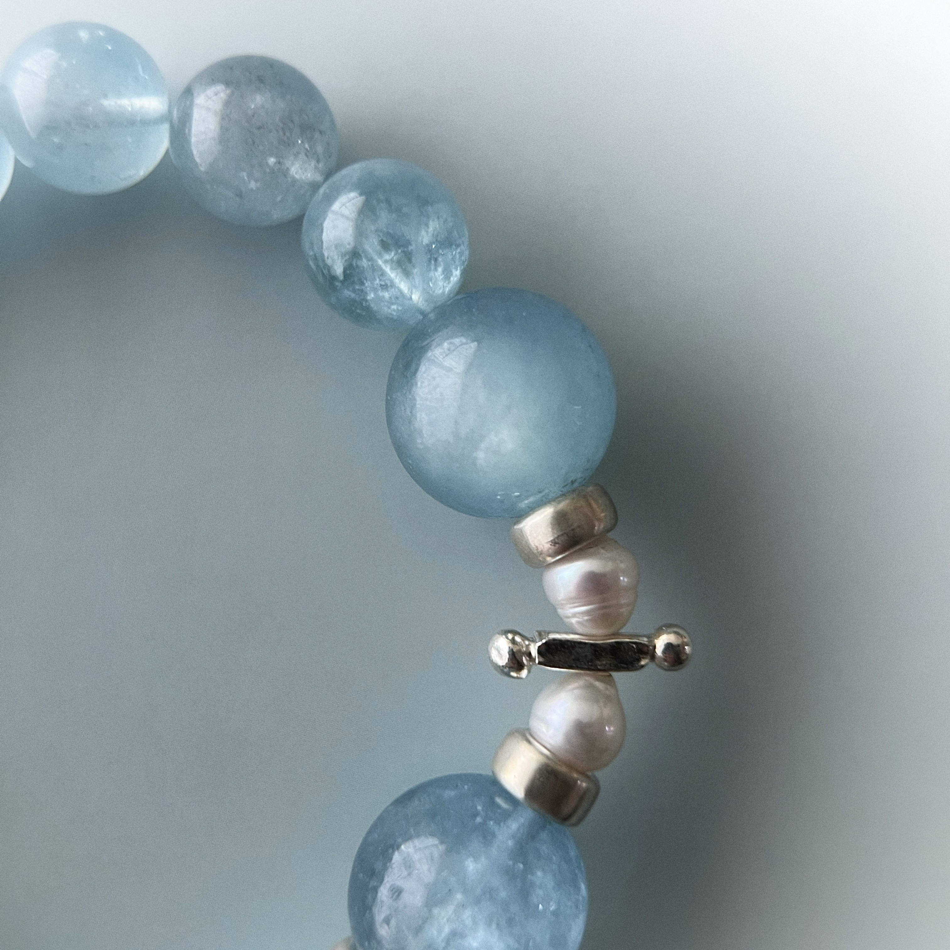 ⊹無処理最高品質⊹スターアクアマリン・マイカインアクアマリン｜Stella Mare｜ブレスレット