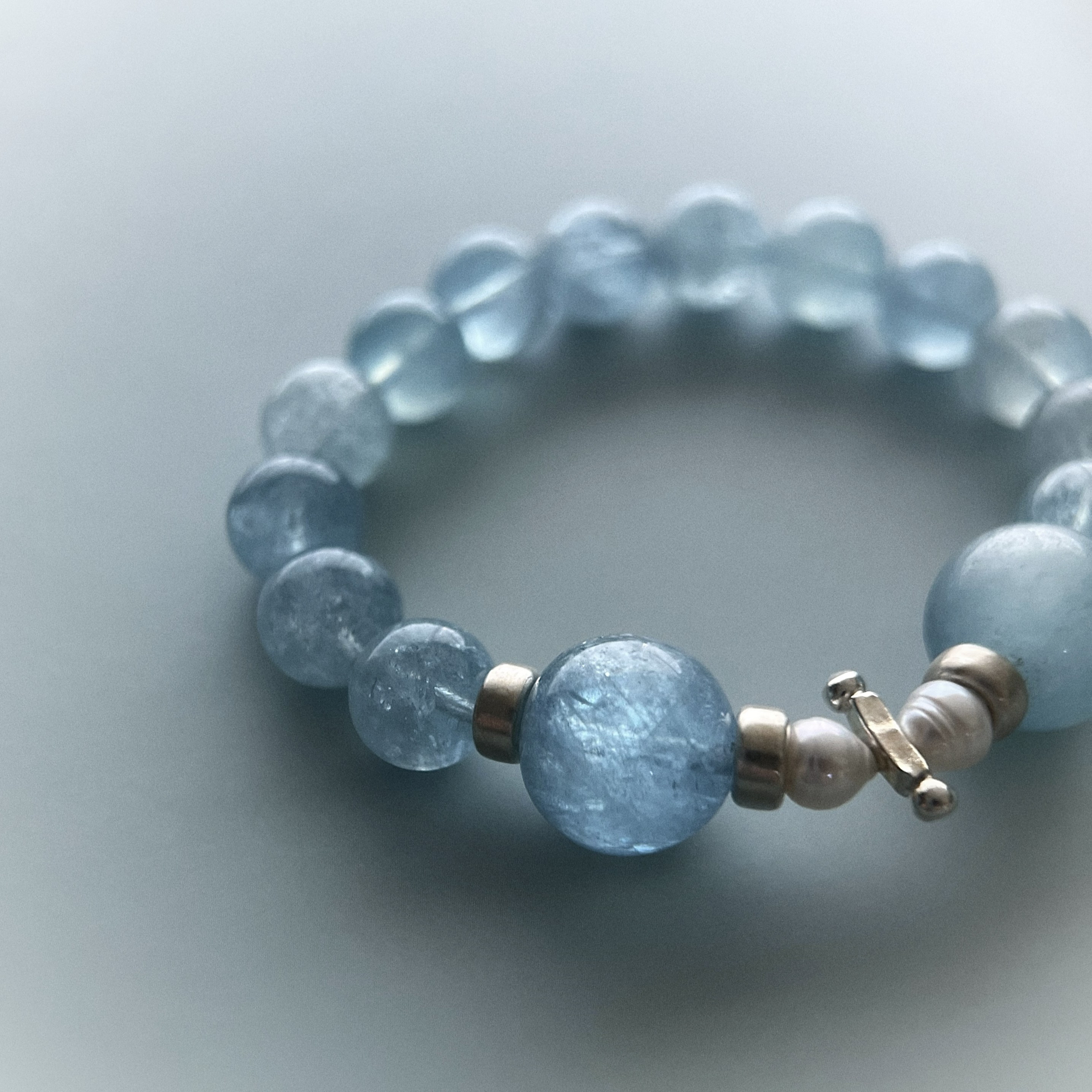 ⊹無処理最高品質⊹スターアクアマリン・マイカインアクアマリン｜Stella Mare｜ブレスレット