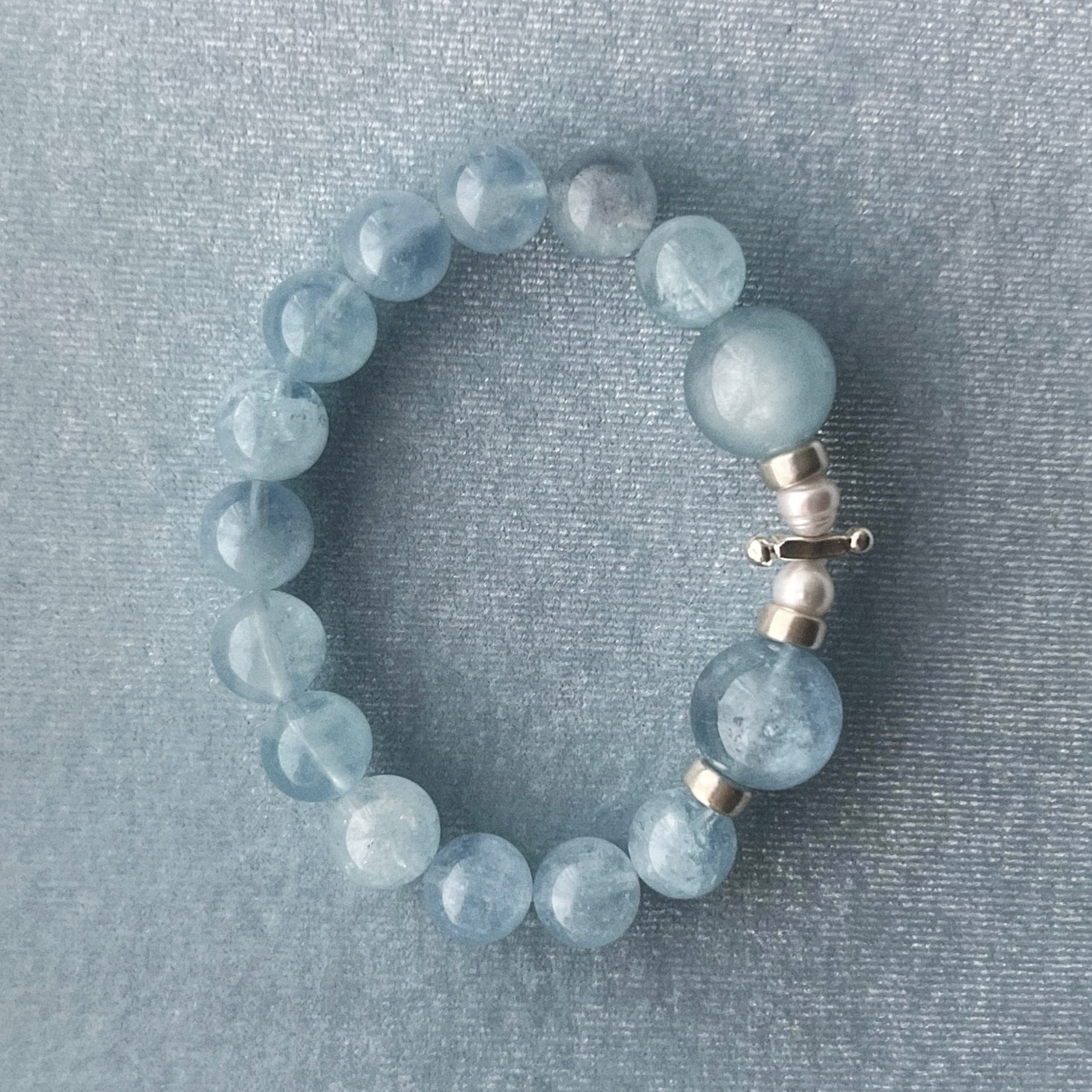 ⊹無処理最高品質⊹スターアクアマリン・マイカインアクアマリン｜Stella Mare｜ブレスレット