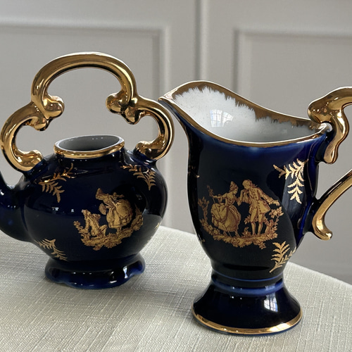 Limoges フラワーベース フランスVintage Limoges リモージュ G.L. 磁器 水差し クリーマー