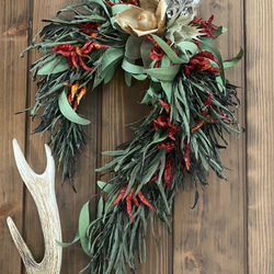 アシンメトリー馬蹄形クリスマスリース 馬蹄型リース（ホースシューリース）・クリスマスリースの作り方 - は