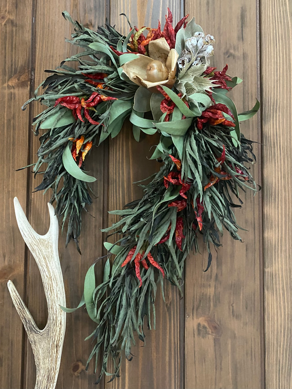 アシンメトリー馬蹄形クリスマスリース アシンメトリー馬蹄形クリスマスリース