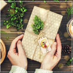 新商品！ラッピングに！しおりにも使える！リトアニアより『天然木100%のクリスマスギフトタグ』～ツリーとクマ①　1枚～ 5枚目の画像