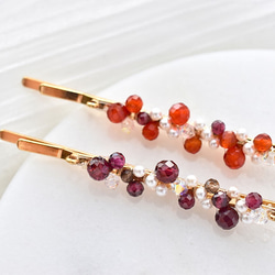 宝石ヘアピン Gem Dots・ガーネット｜◇１月誕生石◇ Garnet│クリスマス 5枚目の画像