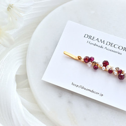 宝石ヘアピン Gem Dots・ガーネット｜◇１月誕生石◇ Garnet│クリスマス 3枚目の画像