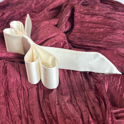 シルク100%のオリジナル3段リボンボンネ ヘッドドレス