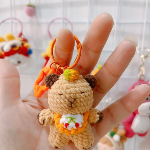 ニット ハンドフック人形、手作り人形、森の動物、パンダ、ウサギ