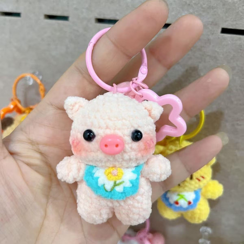 ニット ハンドフック人形、手作り人形、森の動物、パンダ、ウサギ