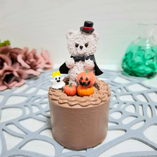 ミニクレイケーキ＊トリック・オア・トリート！ドラキュラくま