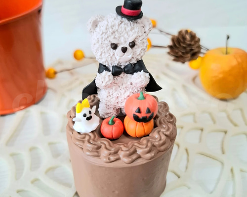 ミニクレイケーキ＊トリック・オア・トリート！ドラキュラくまちゃんの