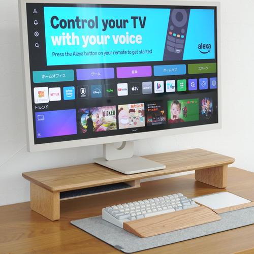 【オーク無垢材】デスクシェルフ(710mm幅) オーク無垢材】デスクシェルフ(710mm幅) 棚・シェルフ・ラック BE