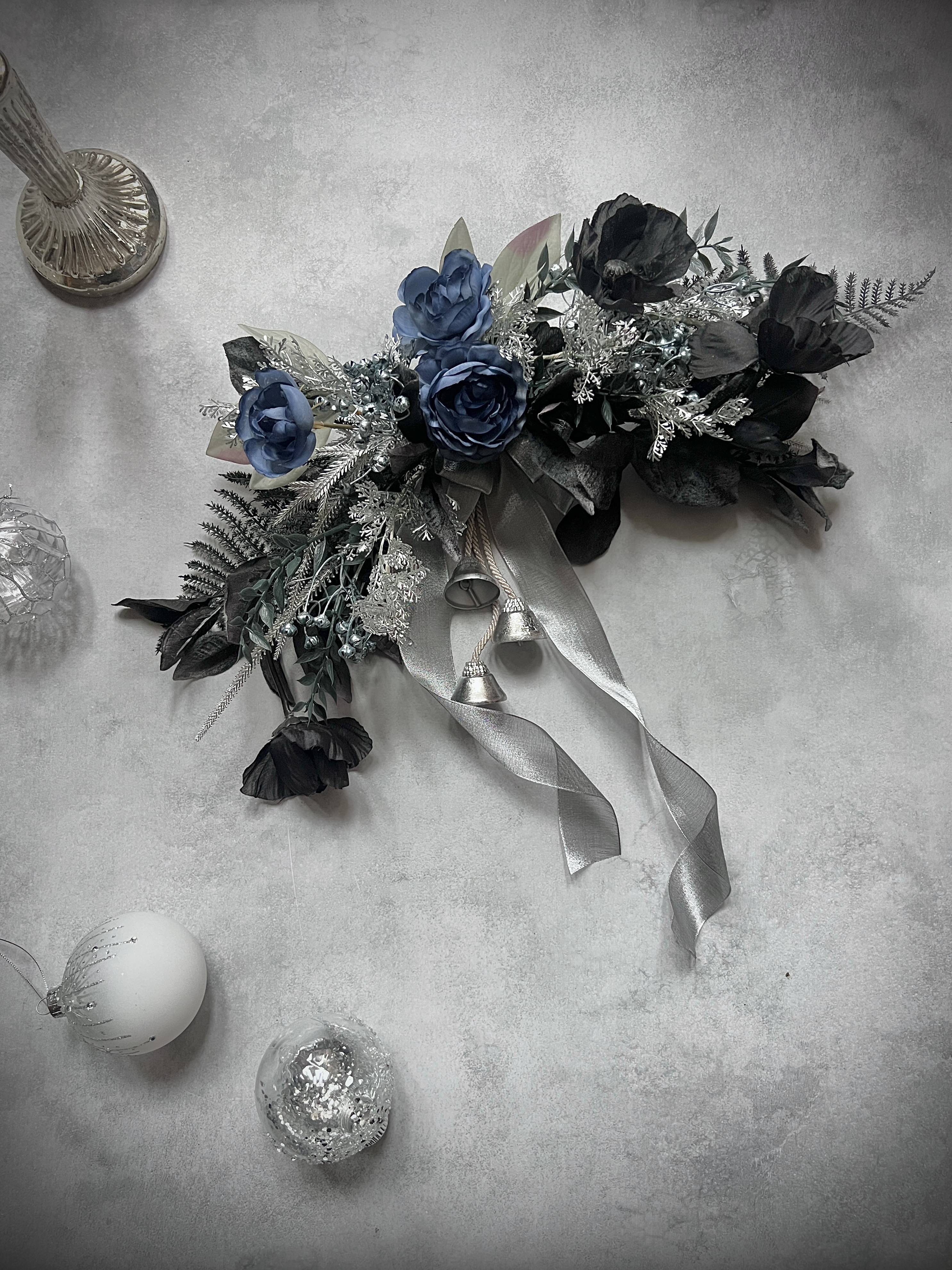 オトナのクリスマスアレンジ/シルバー系クリスマス/シルバー系アレンジ/スワッグ/クリスマススワッグ 5,950円