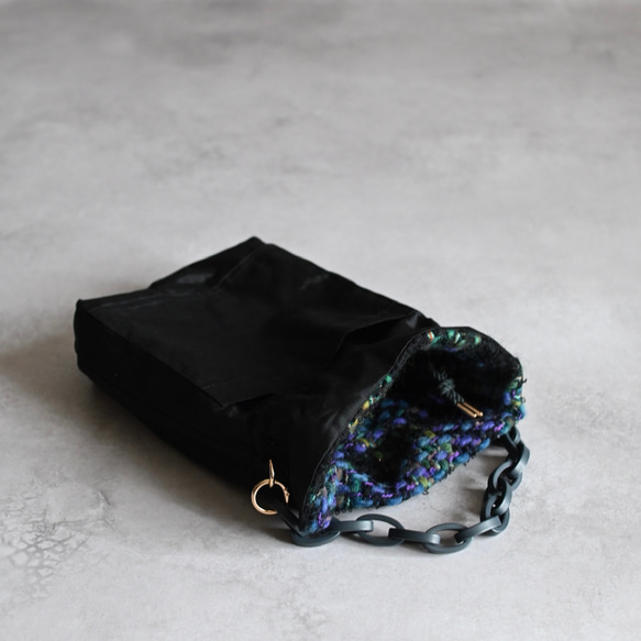 【限定】ビンテージツイードのバッグ/ミッドナイトブルー 11枚目の画像