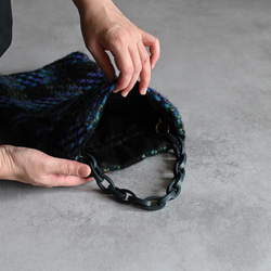 【限定】ビンテージツイードのバッグ/ミッドナイトブルー 10枚目の画像