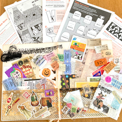 SALE＊。︎Halloween♪コラージュセット.＊⭐︎/外国のチケット、ワインラベル、切手、カード等、80点以上 3枚目の画像