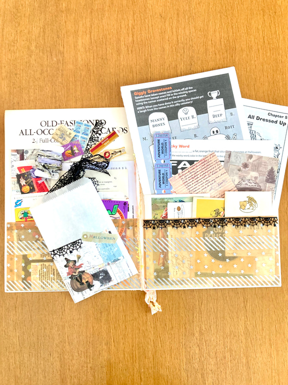 SALE＊。︎Halloween♪コラージュセット.＊⭐︎/外国のチケット、ワインラベル、切手、カード等、80点以上 2枚目の画像