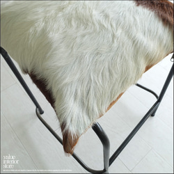 毛皮クッションカバー PUTI-28 天然皮革 北欧 本皮 レザー 正方形 手作り レトロ調 エスニック 45cm 3枚目の画像