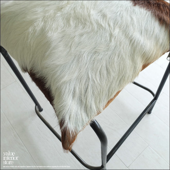 毛皮クッションカバー PUTI-28 天然皮革 北欧 本皮 レザー 正方形 手作り レトロ調 エスニック 45cm 3枚目の画像