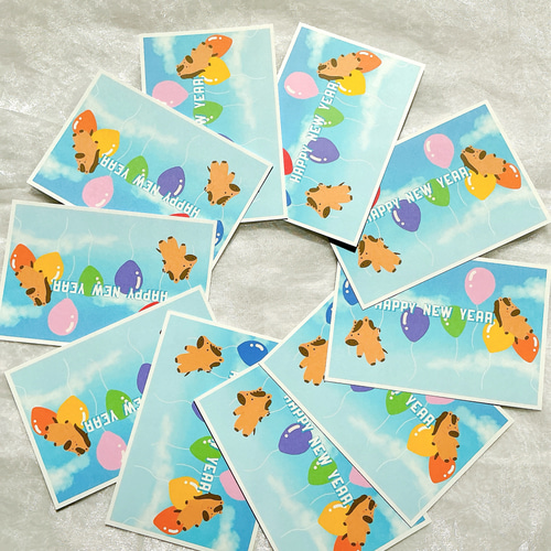 年賀状 年賀はがき ポストカード イラスト かわいい 2026年 馬