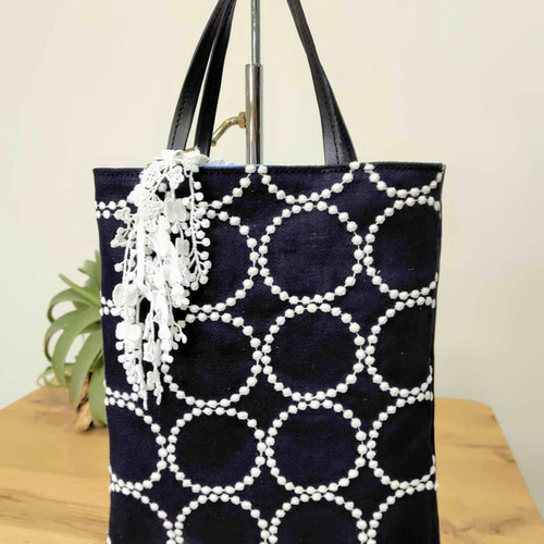 ミナペルホネン/タンバリンNVとうさぎパッチ/手提げトート トースト