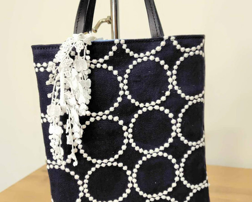 ミナペルホネン/タンバリンNVとうさぎパッチ/手提げトート トースト