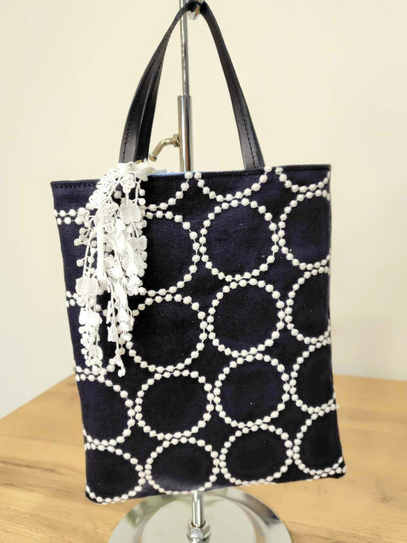 ミナペルホネン/タンバリンNVとうさぎパッチ/手提げトート トースト