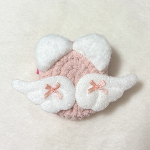 たまごっちパラダイス もこもこ カバー ケース 猫 天使 しっぽ オーダーページ きらもこ猫天使ちゃんのたまごっちパラダイスカバー♡コーラルピンク