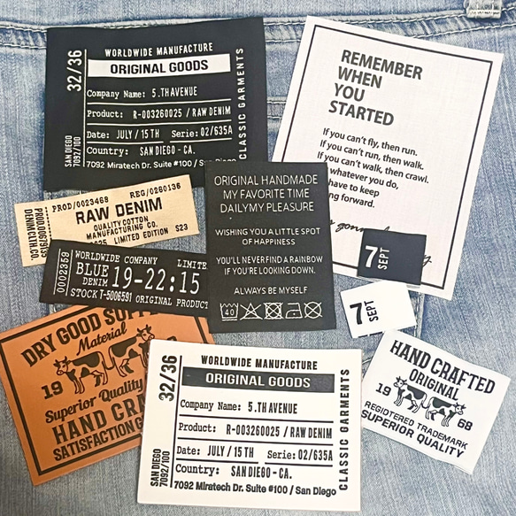 布タグ　革タグ10枚セット　デニムリメイクなどに♪Bタイプ 1枚目の画像