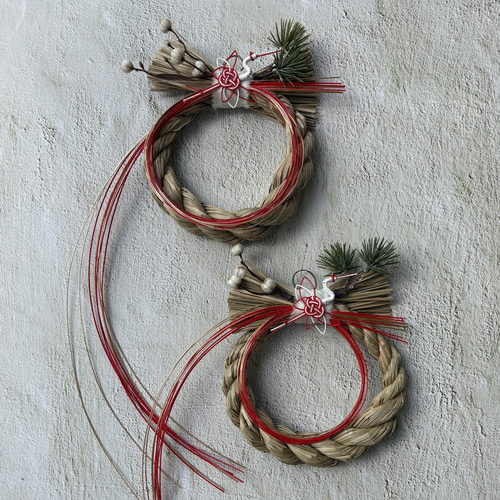 シンプルなお正月飾り 2026年 お正月 しめ縄 ナンキンハゼ 松 鶴