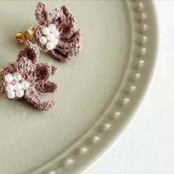 レース編みイヤリング・ピアス　/ mam 3枚目の画像