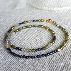 限定ピアス付◆フランスから秋のお届け◆天然石 カーキ ラブラドライト マグネットネックレスサージカルステンレス14kgf 18枚目の画像