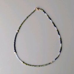 限定ピアス付◆フランスから秋のお届け◆天然石 カーキ ラブラドライト マグネットネックレスサージカルステンレス14kgf 9枚目の画像